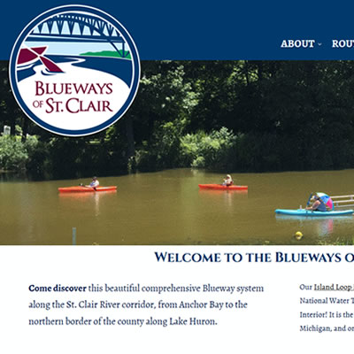 Blueways of St. Clair Website Screenshot
